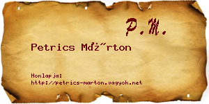 Petrics Márton névjegykártya